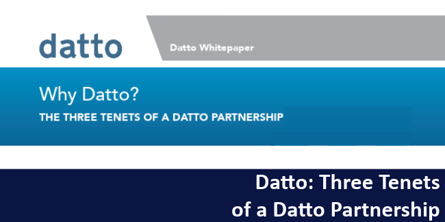 Datto, three tenets of datto partnership