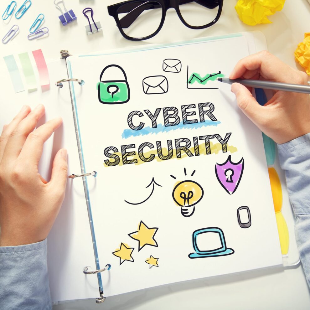 Person drawing Cyber Secruity concept on white paper Why cybersecurity is important for small businesses