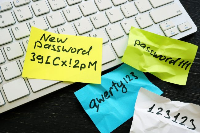 New strong password and weak ones near keyboard. How to secure your passwords