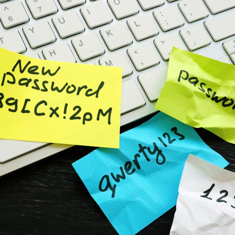New strong password and weak ones near keyboard. How to secure your passwords